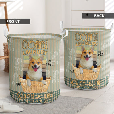 Corgi Wash And Dry - Laundry Basket - Owls Matrix LTD