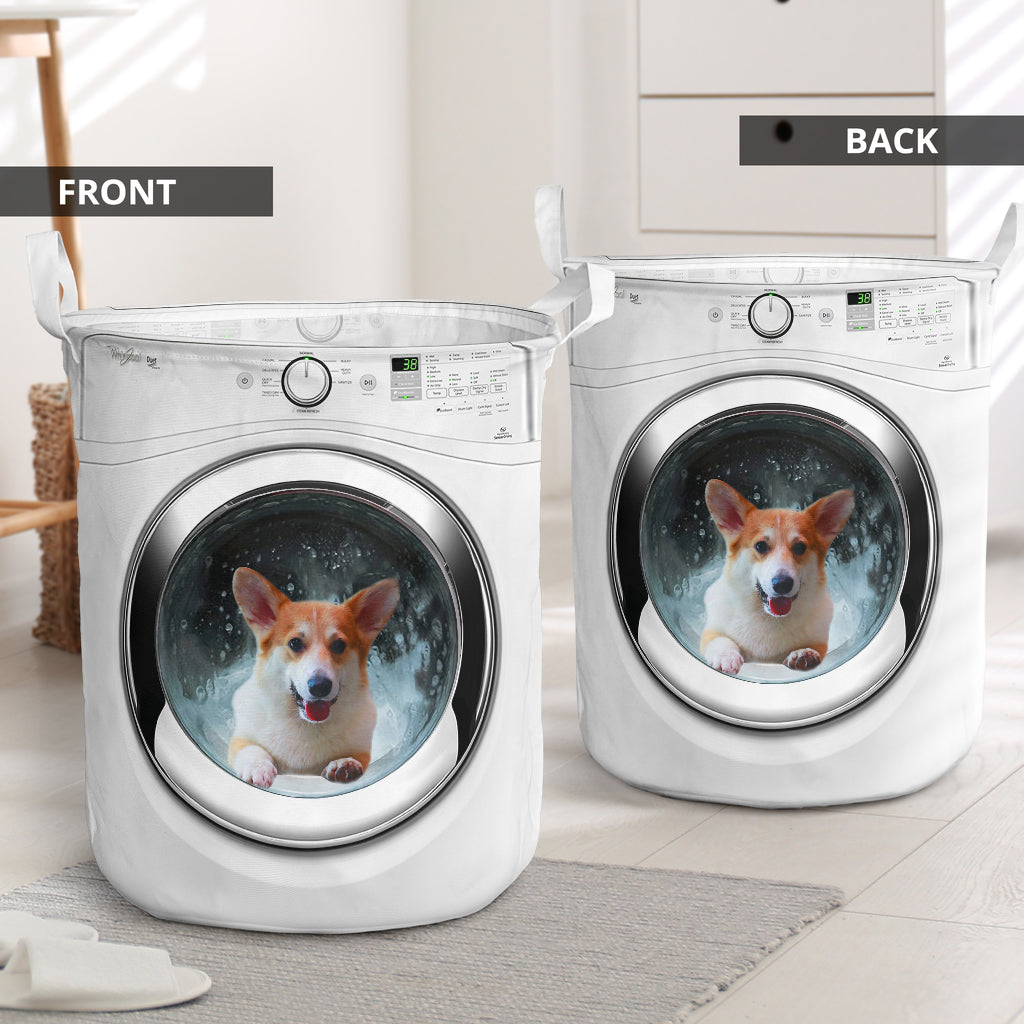 Corgi Washing Machine - Laundry Basket - Owls Matrix LTD