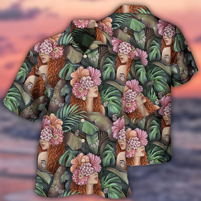Country Girl Tropical Leaf Style - Hawaiian Shirt - Owls Matrix LTD