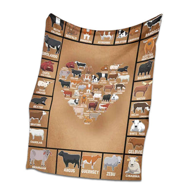 50" x 60" Cow Farm Life Love Animals - Flannel Blanket - Owls Matrix LTD