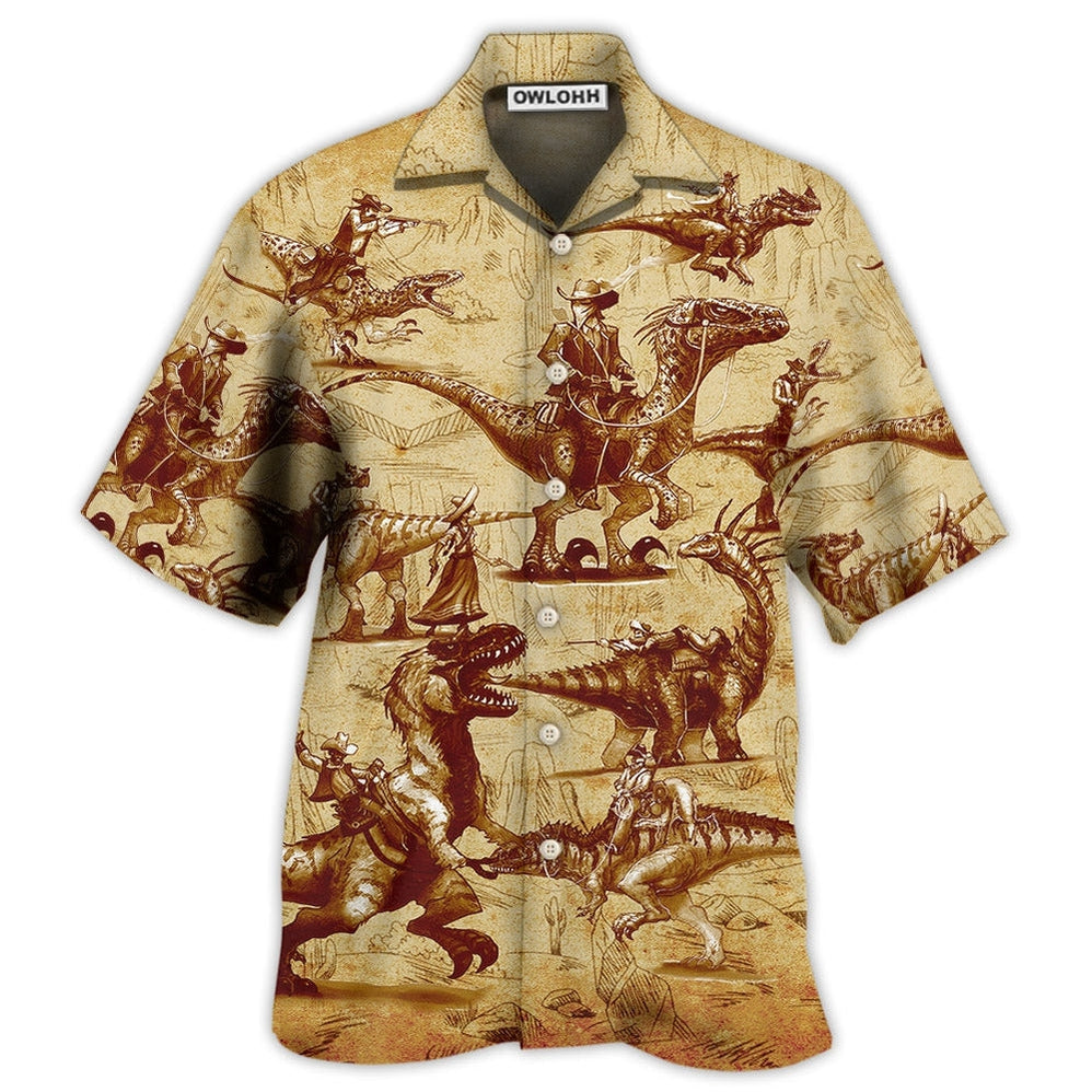 Hawaiian Shirt / Adults / S Cowboy Dinosaur Love Life Love Cool - Hawaiian Shirt - Owls Matrix LTD