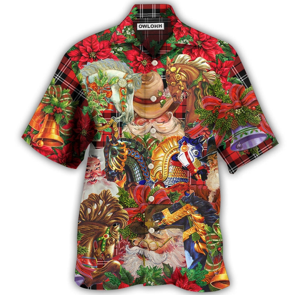 Hawaiian Shirt / Adults / S Cowboy Santa Christmas Red Style - Hawaiian Shirt - Owls Matrix LTD