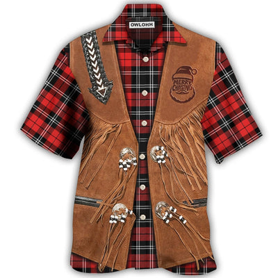 Hawaiian Shirt / Adults / S Cowboy Santa Christmas Vintage Style - Hawaiian Shirt - Owls Matrix LTD