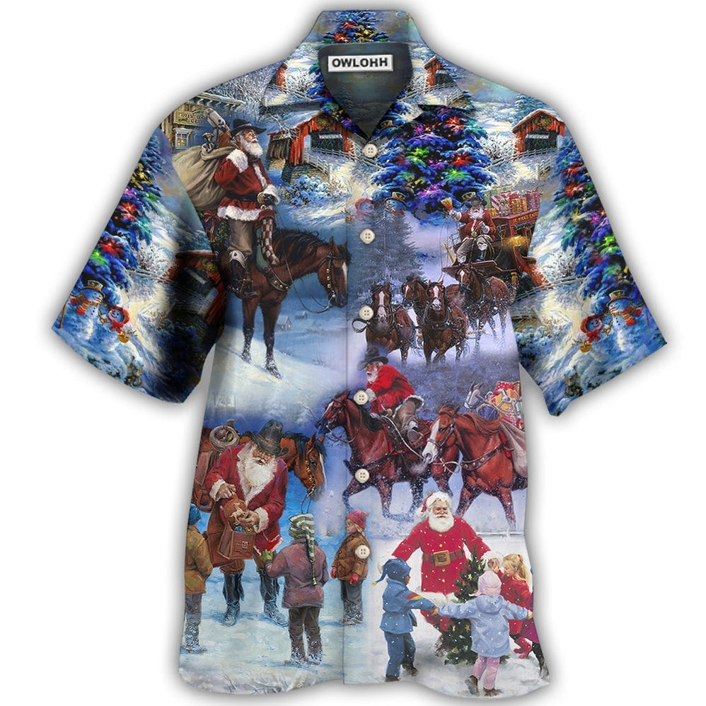Hawaiian Shirt / Adults / S Cowboy Santa Merry Christmas Love Children - Hawaiian Shirt - Owls Matrix LTD