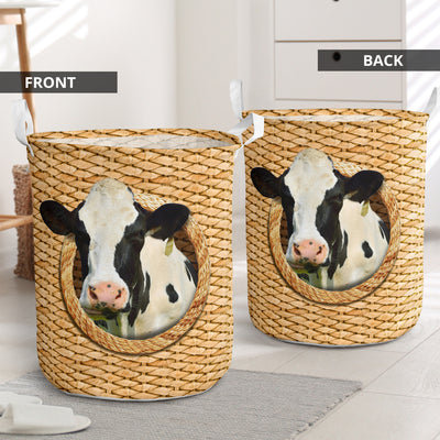Cow Woven Basic Style - Laundry Basket - Owls Matrix LTD