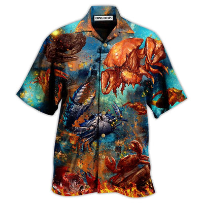 Hawaiian Shirt / Adults / S Crab Let's Get Crackin' In Ocean - Hawaiian Shirt - Owls Matrix LTD