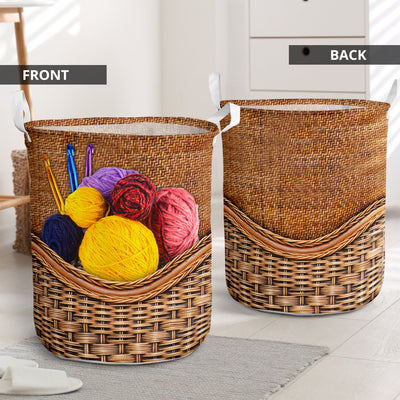 Crochet Rattan Teaxture - Laundry Basket - Owls Matrix LTD