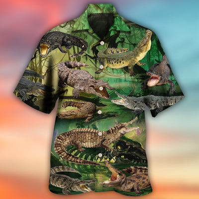 Crocodile Fall In Love - Hawaiian Shirt - Owls Matrix LTD