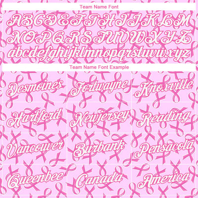 Custom Women's Pink White Breast Cancer 3D V-Neck Cropped Baseball Jersey - Owls Matrix LTD