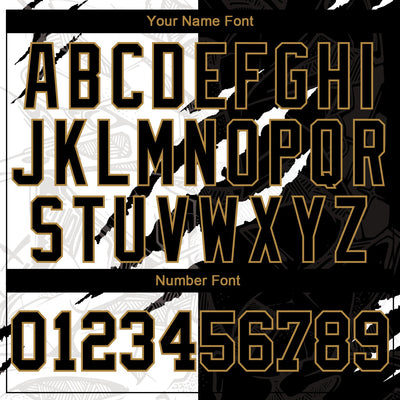 Custom Women's Graffiti Pattern Black-Old Gold Scratch 3D V-Neck Cropped Baseball Jersey - Owls Matrix LTD