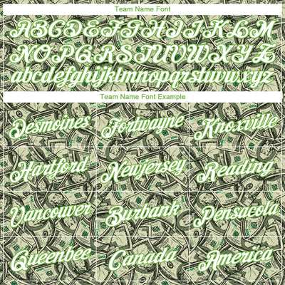 Custom Women's Green White-Neon Green Dollar 3D V-Neck Cropped Baseball Jersey - Owls Matrix LTD