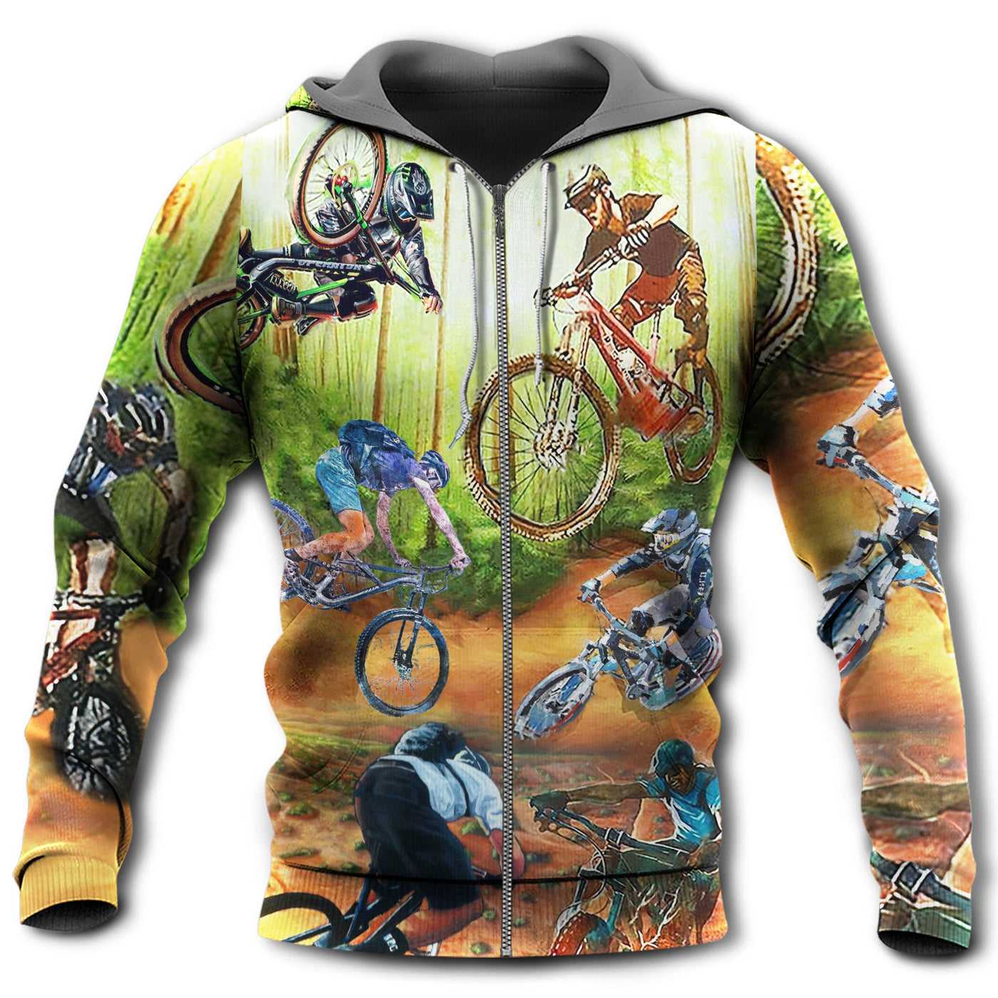 Zip Hoodie / S Cycling I Would Rather Be On The Trails - Hoodie - Owls Matrix LTD