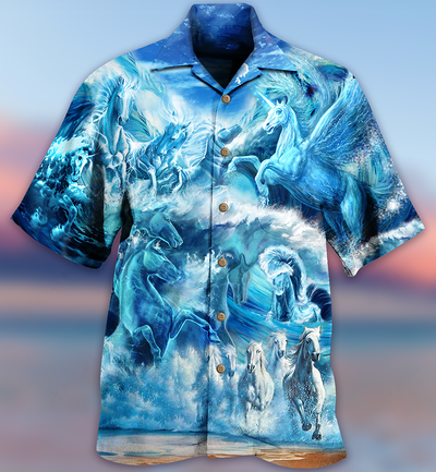 Horse Run To The Sea And Free The Souls - Hawaiian Shirt - Owls Matrix LTD