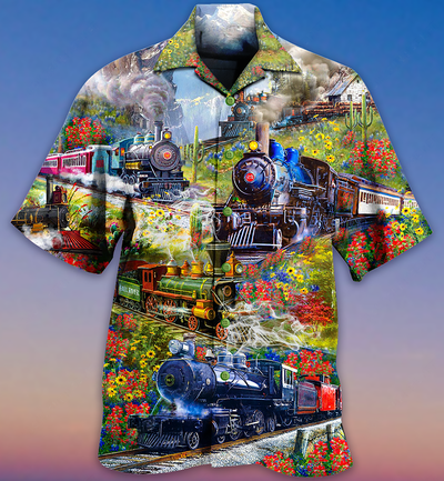 Train On Spring Hill - Hawaiian Shirt - Owls Matrix LTD