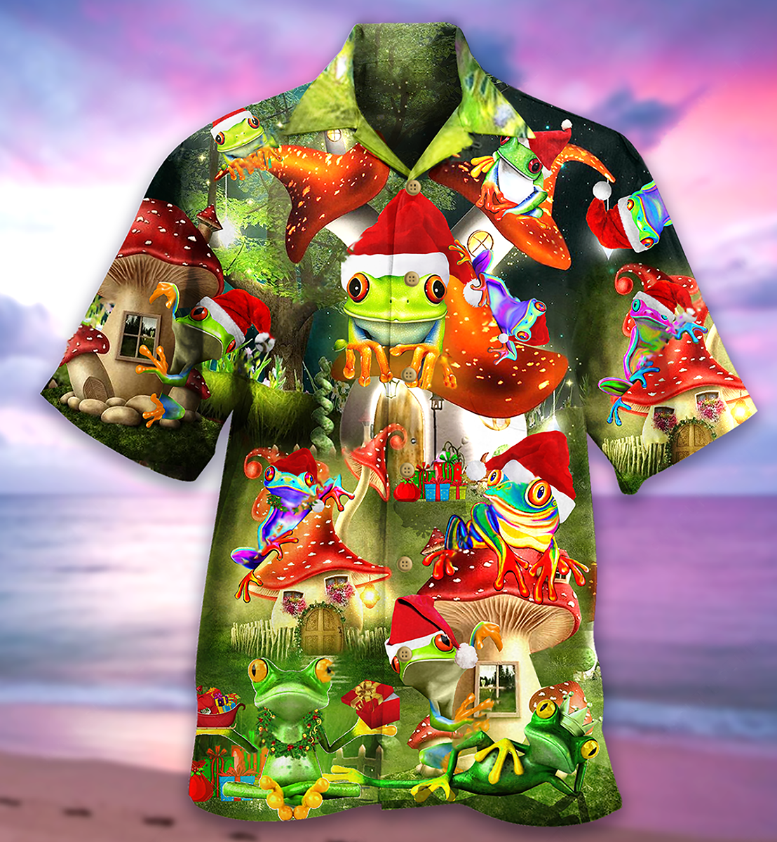 Frog Lover Christmas - Hawaiian Shirt - Owls Matrix LTD