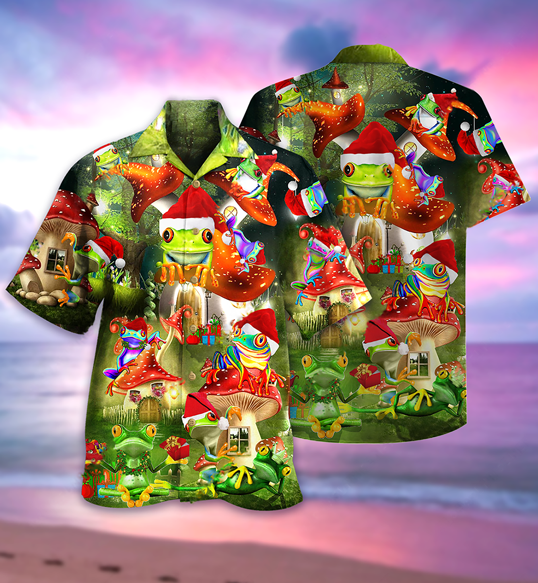Frog Lover Christmas - Hawaiian Shirt - Owls Matrix LTD