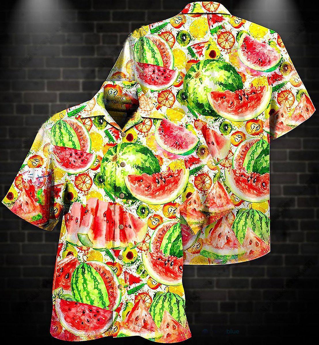 Fruit Summer Time Watermelon - Hawaiian Shirt - Owls Matrix LTD