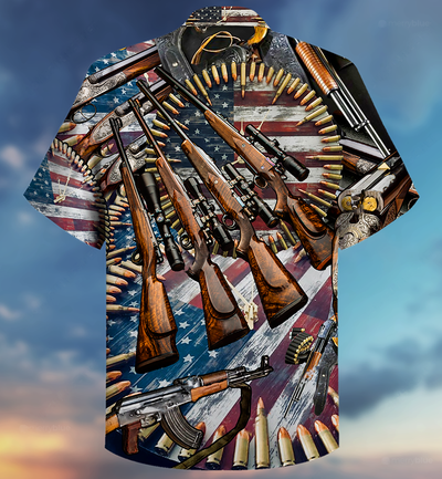 Gun Make No Mistake About It, It's American Control - Hawaiian Shirt - Owls Matrix LTD