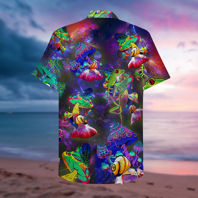 Frog Colorful Galaxy Mushroom - Hawaiian Shirt - Owls Matrix LTD