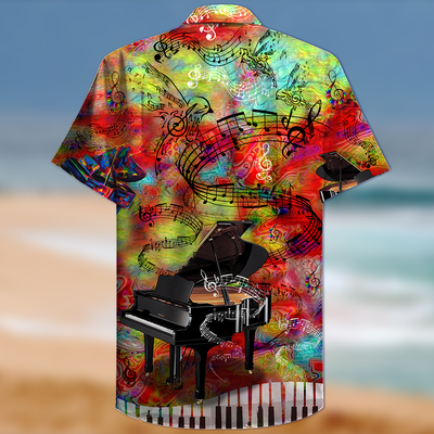 Piano Music Piano Guide You To The World - Hawaiian Shirt - Owls Matrix LTD
