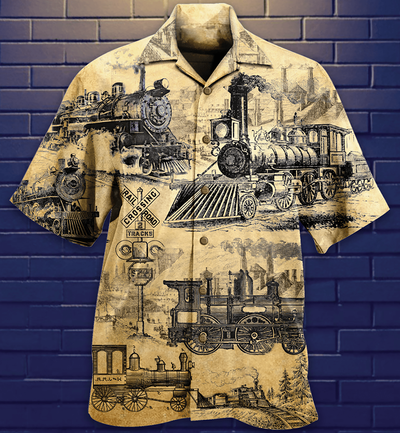 Train On The Railway Love Life - Hawaiian Shirt - Owls Matrix LTD