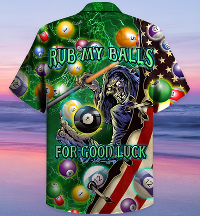 Billiard Rub My Balls For Good Luck America - Hawaiian Shirt - Owls Matrix LTD