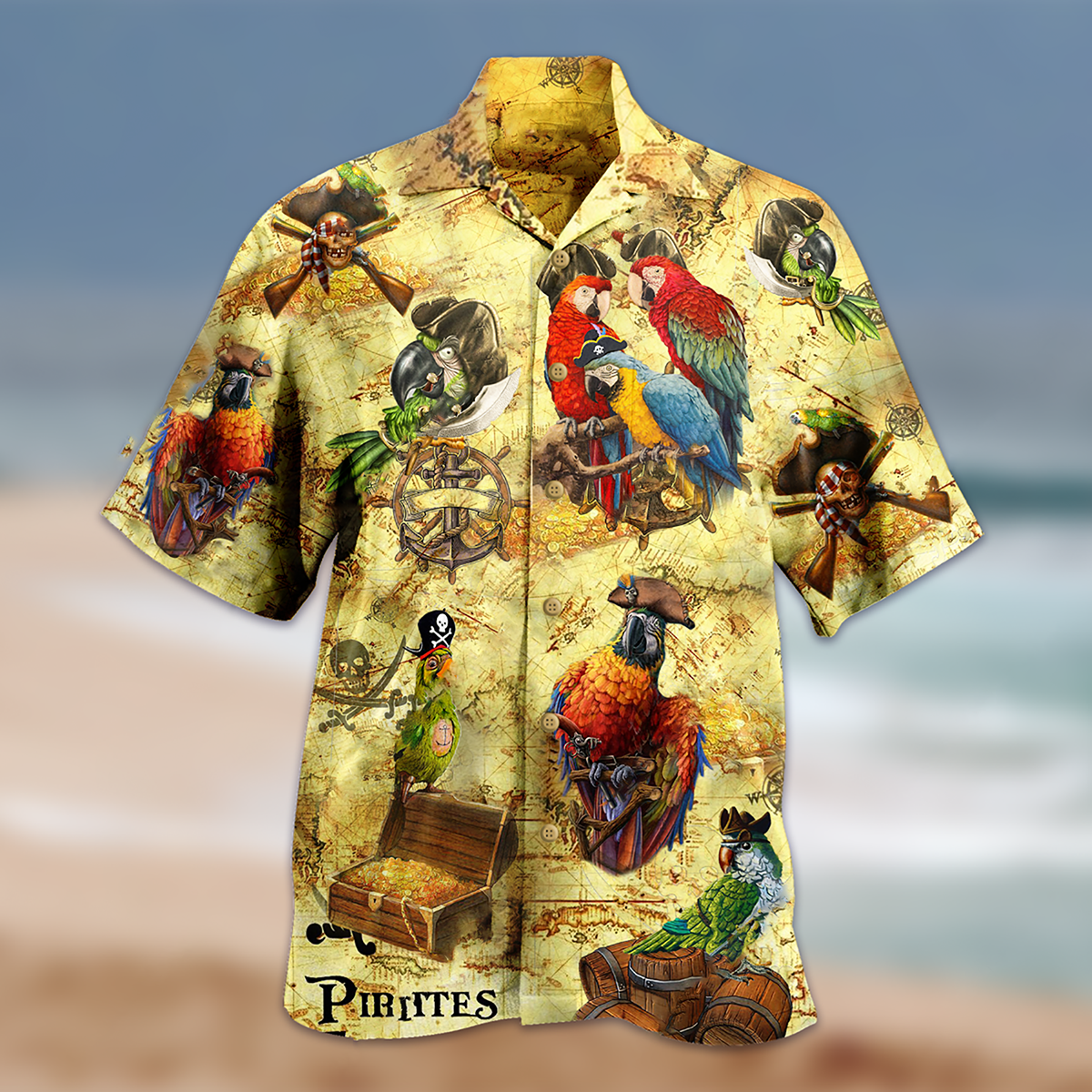 Parrot Amazing Pirate Parrots - Hawaiian Shirt - Owls Matrix LTD