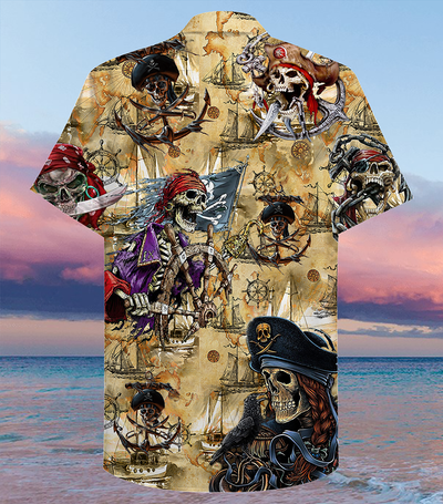 Skull Pirate Amazing Cool - Hawaiian Shirt - Owls Matrix LTD