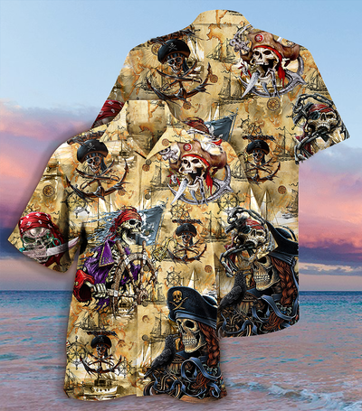 Skull Pirate Amazing Cool - Hawaiian Shirt - Owls Matrix LTD