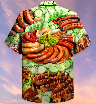 Food Life Is Better With Hot Dog Salad - Hawaiian Shirt - Owls Matrix LTD