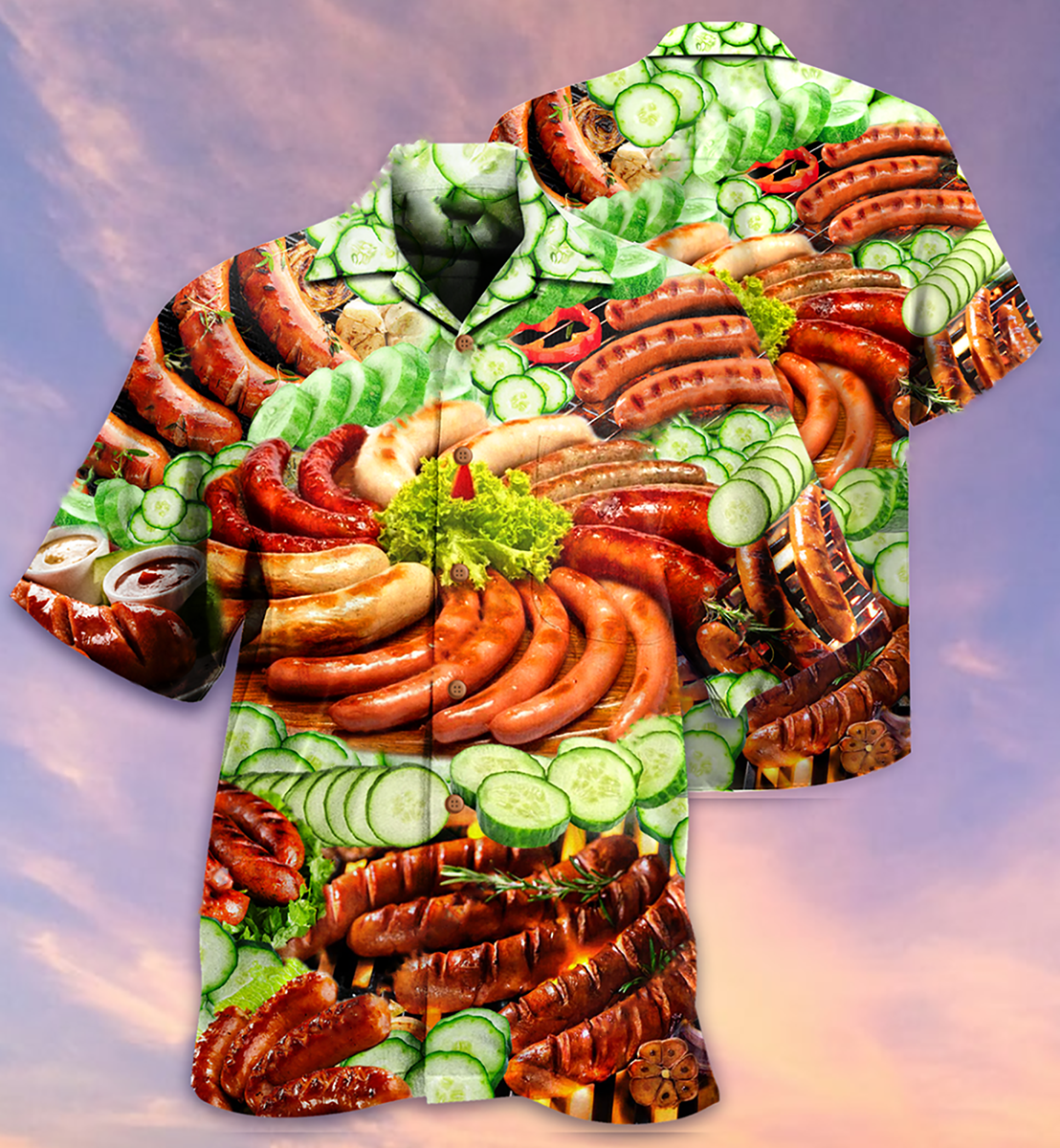 Food Life Is Better With Hot Dog Salad - Hawaiian Shirt - Owls Matrix LTD