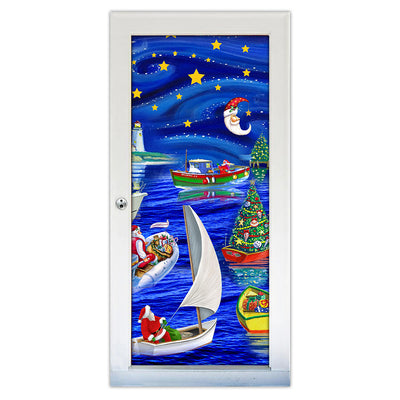S (29.5''x78.7'') Christmas Boat Merry Christmas Coming - Door Cover - Owls Matrix LTD