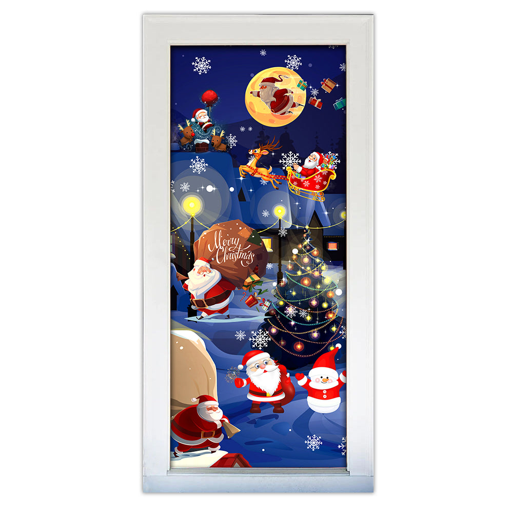 S (29.5''x78.7'') Christmas Love Santa And Gifts - Door Cover - Owls Matrix LTD