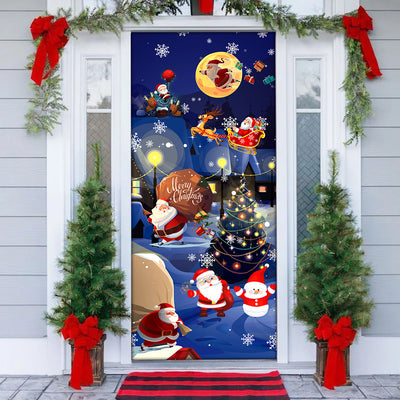 Christmas Love Santa And Gifts - Door Cover - Owls Matrix LTD