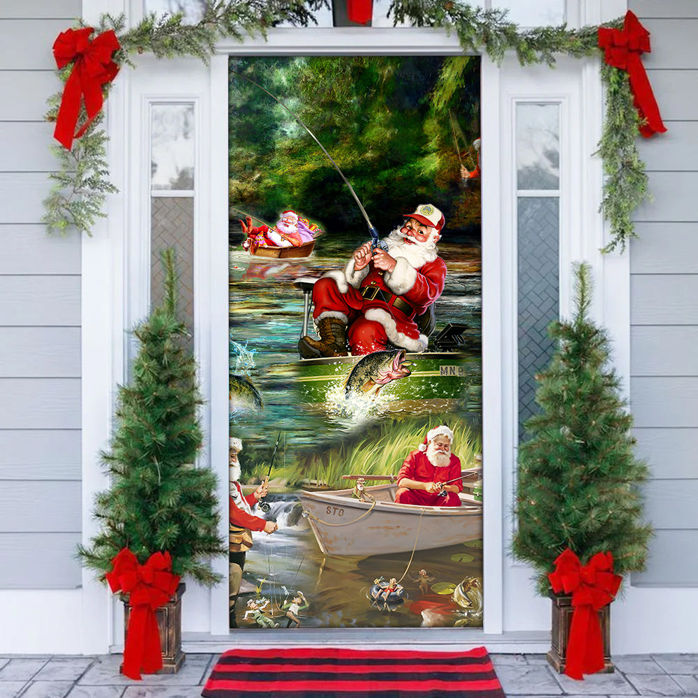 Christmas Merry Fishmas And A Happy New Reel - Door Cover - Owls Matrix LTD
