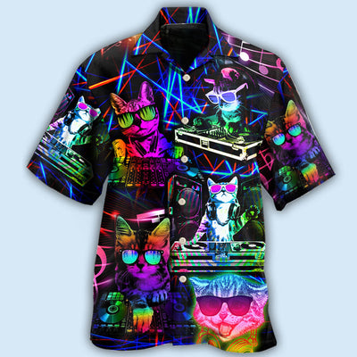 Cat DJ Cool Life - Hawaiian Shirt - Owls Matrix LTD