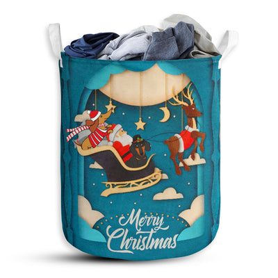 Dachshund And Santa Merry Christmas - Laundry basket - Owls Matrix LTD