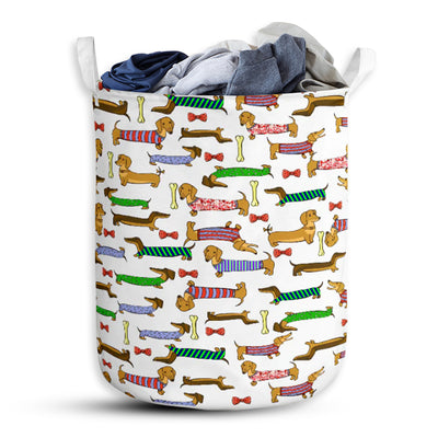 Dachshund cute pattern basic style - Laundry basket - Owls Matrix LTD