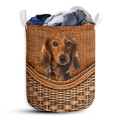 Dachshund Dog Rattan - Laundry Basket - Owls Matrix LTD