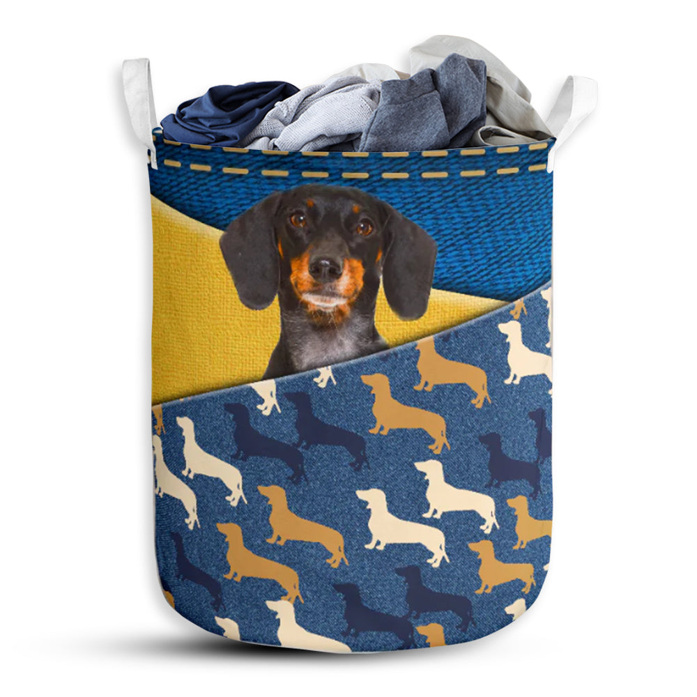 Dachshund Jean Basic Style So Funny - Laundry Basket - Owls Matrix LTD