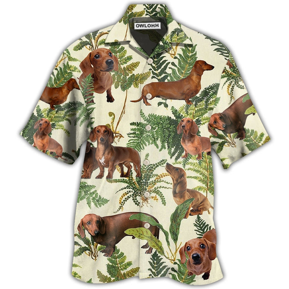 Hawaiian Shirt / Adults / S Dachshund Tropical Leaf Lovely - Hawaiian Shirt - Owls Matrix LTD