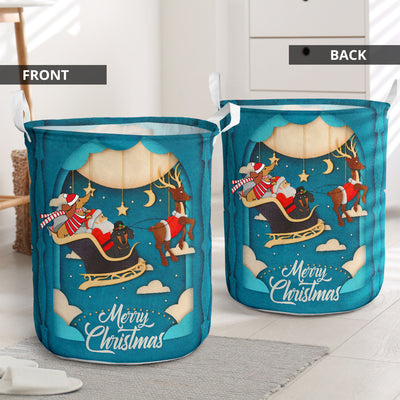 Dachshund And Santa Merry Christmas - Laundry basket - Owls Matrix LTD