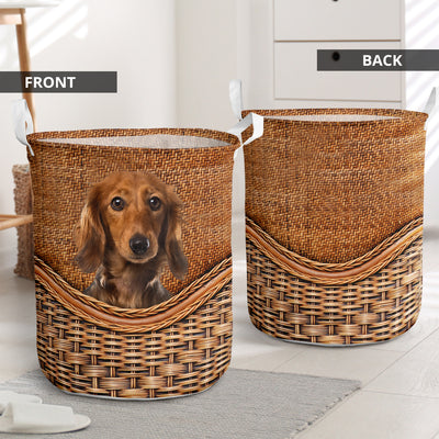 Dachshund Dog Rattan - Laundry Basket - Owls Matrix LTD