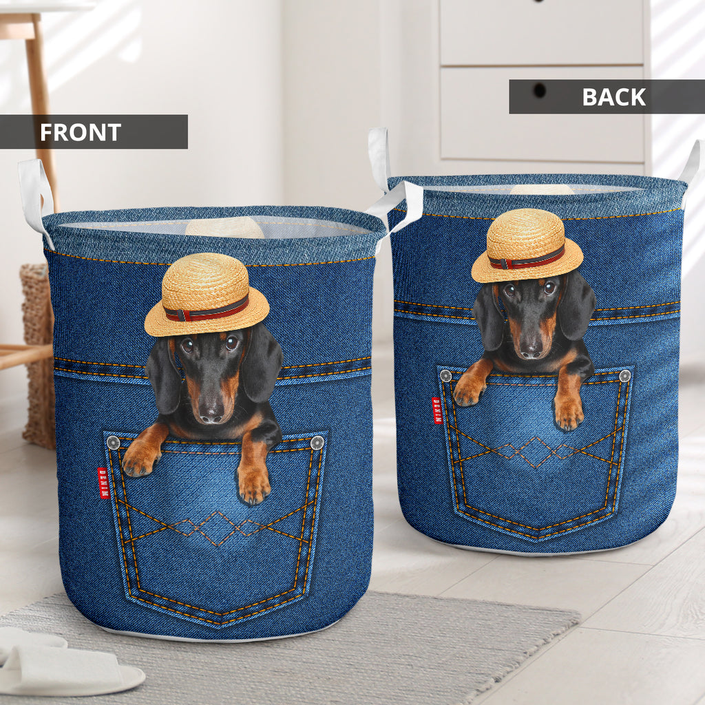 Dachshund Jean Basic Style So Cute - Laundry Basket - Owls Matrix LTD