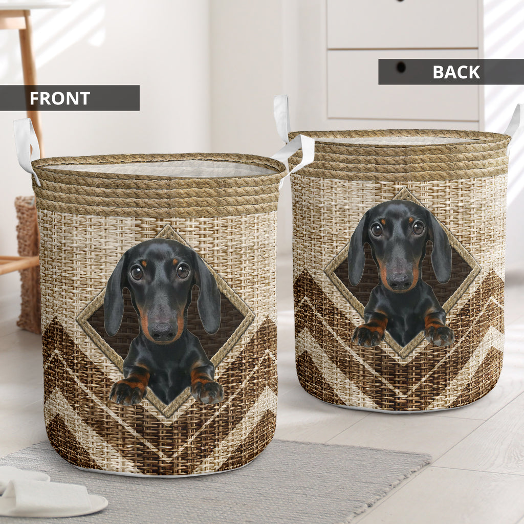 Dachshund Rope Handmade - Laundry Basket - Owls Matrix LTD
