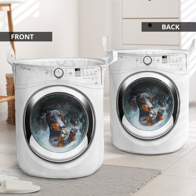 S: 17.72”x13.78” (45x35 cm) Dachshund Washing Machine So Cute - Laundry Basket - Owls Matrix LTD