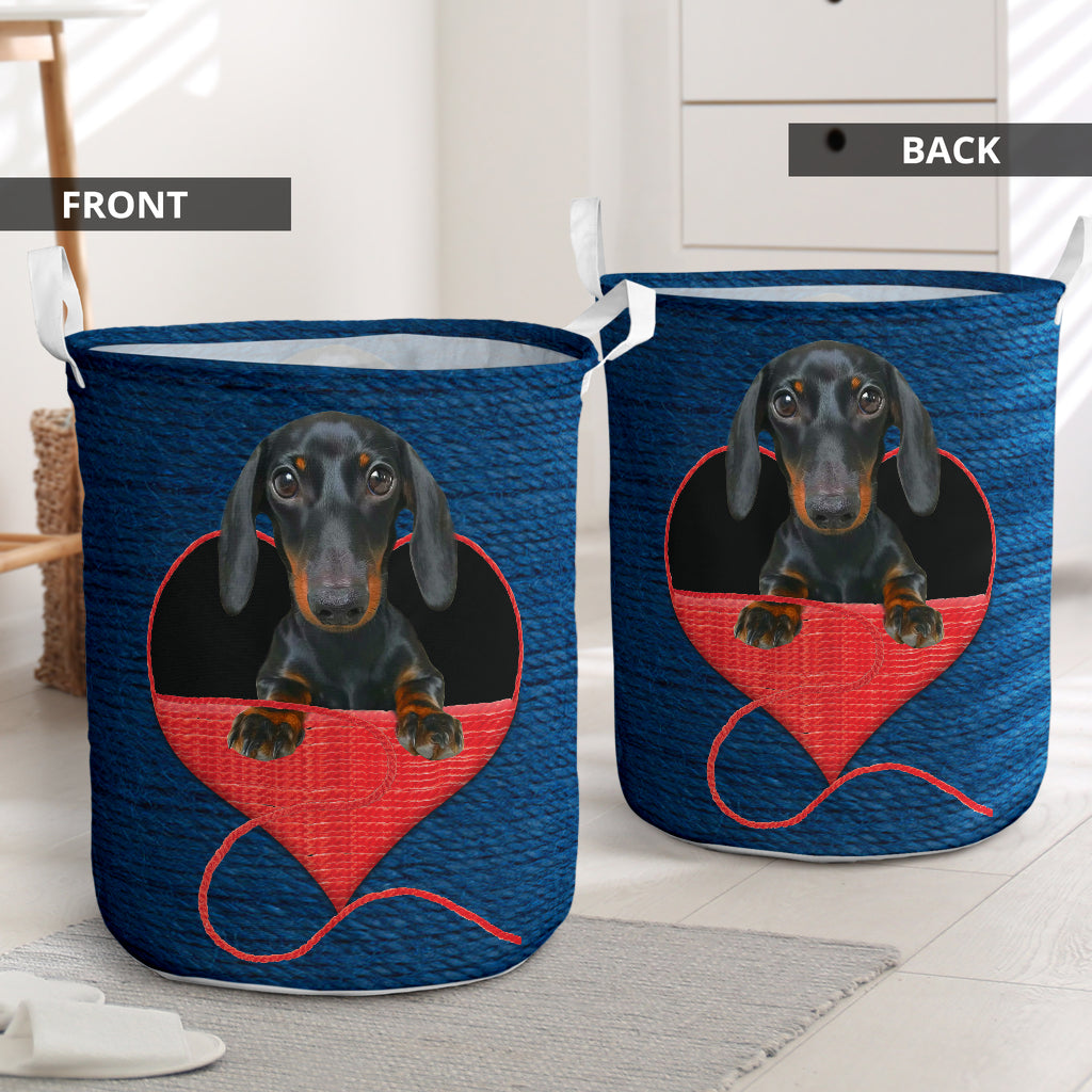 Dachshund Wool Love Basic Style - Laundry Basket - Owls Matrix LTD