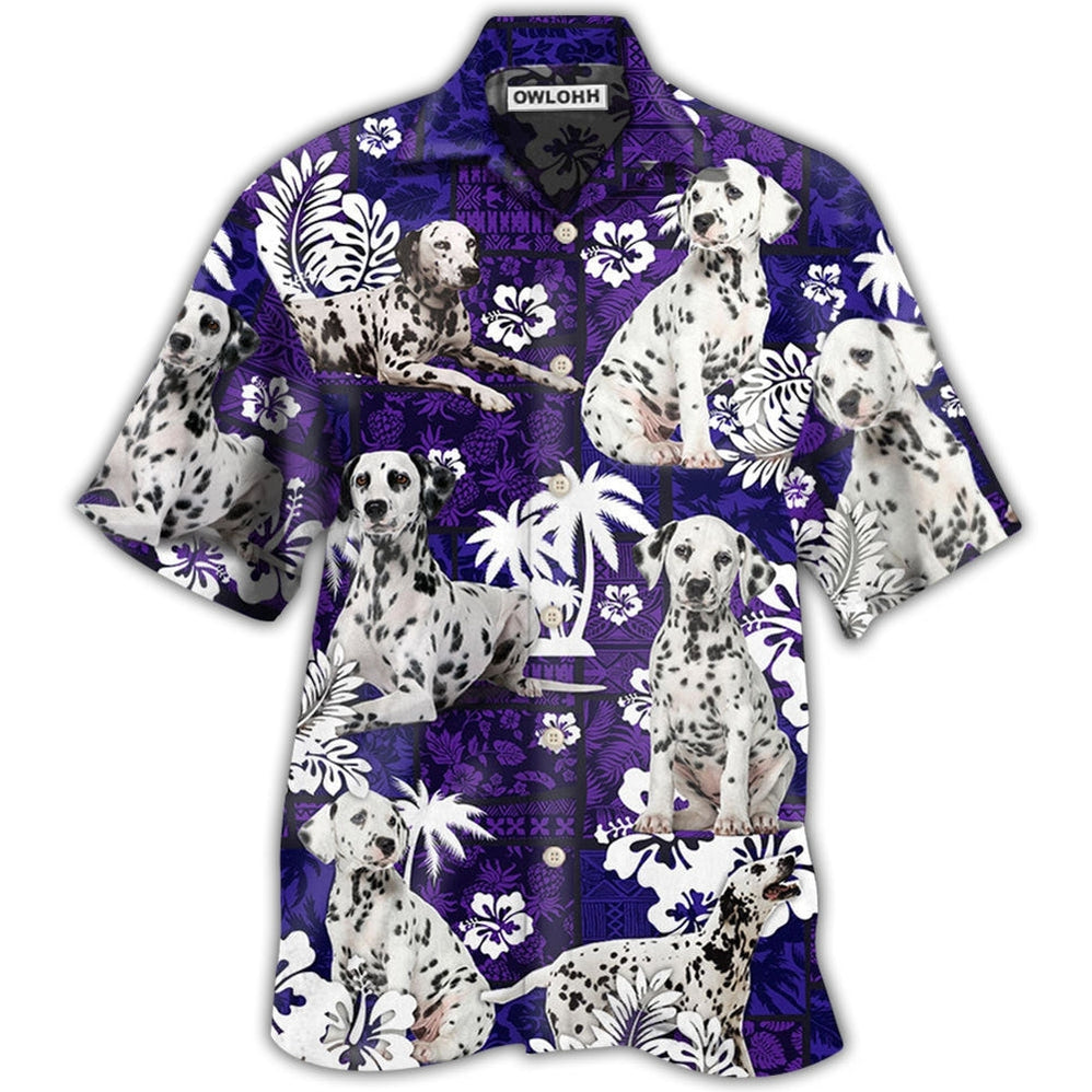 Hawaiian Shirt / Adults / S Dalmatian Dog Lover Tropical Life Purple - Hawaiian Shirt - Owls Matrix LTD