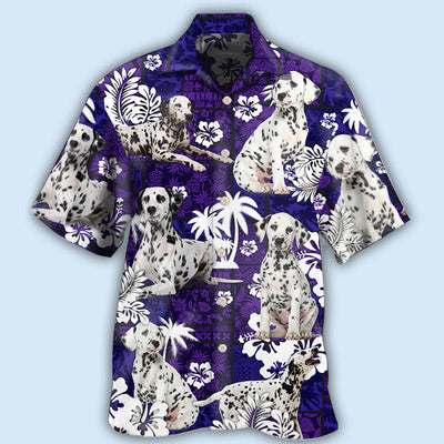 Dalmatian Dog Lover Tropical Life Purple - Hawaiian Shirt - Owls Matrix LTD