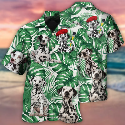 Dalmatian And Tropical Leaf - Hawaiian Shirt - Owls Matrix LTD